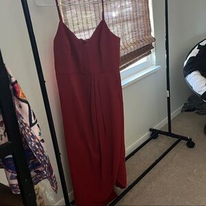 Lulu's Elegant Red Midi Dress